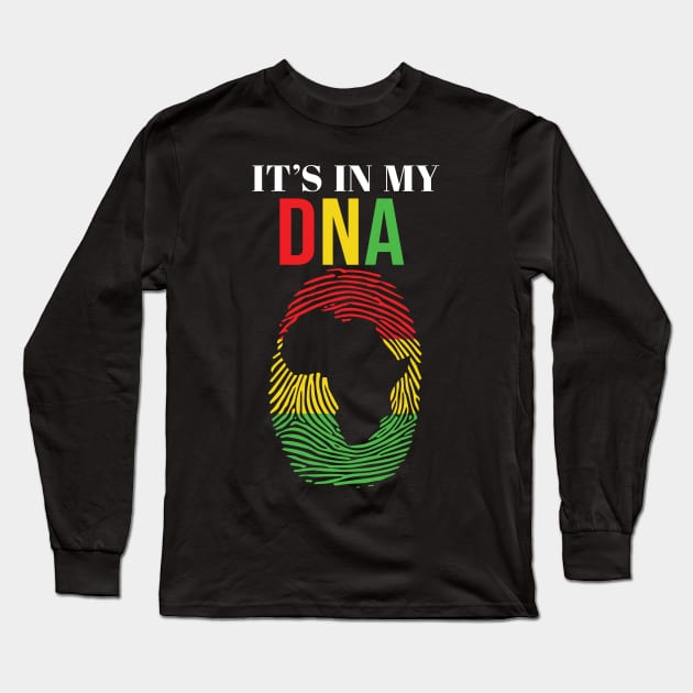 It's in my DNA, Black History, Fingerprint, African, Black Lives Matter Long Sleeve T-Shirt by UrbanLifeApparel